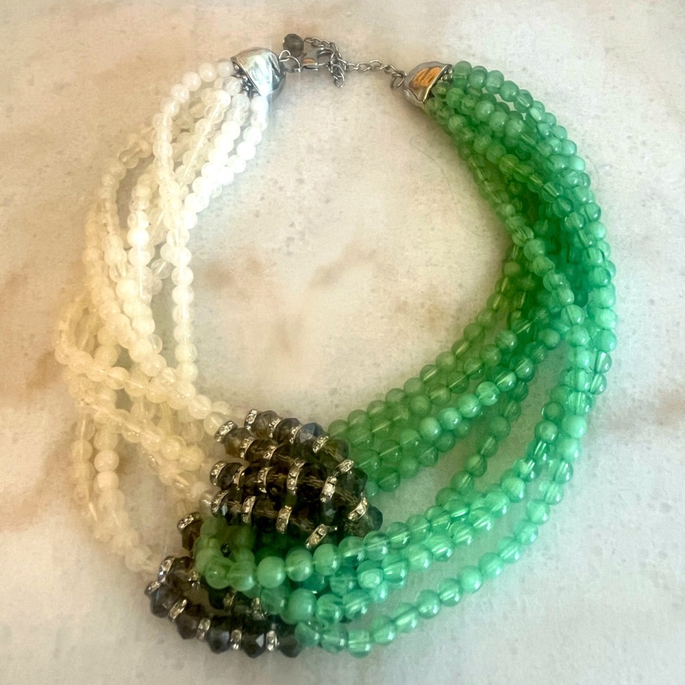 Anthropologie Two Tone Beaded Necklace
